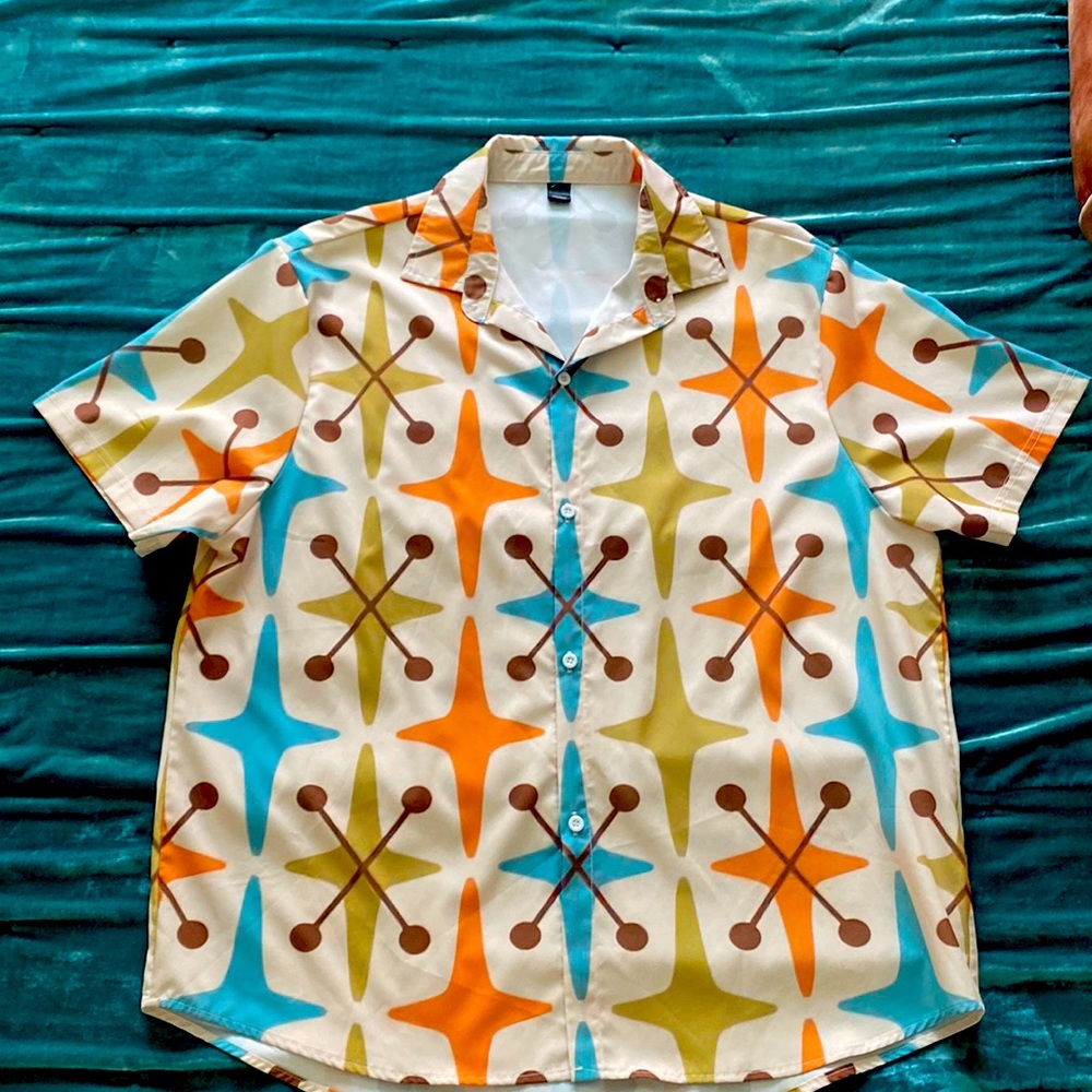 Mid century modern short sleeve button down